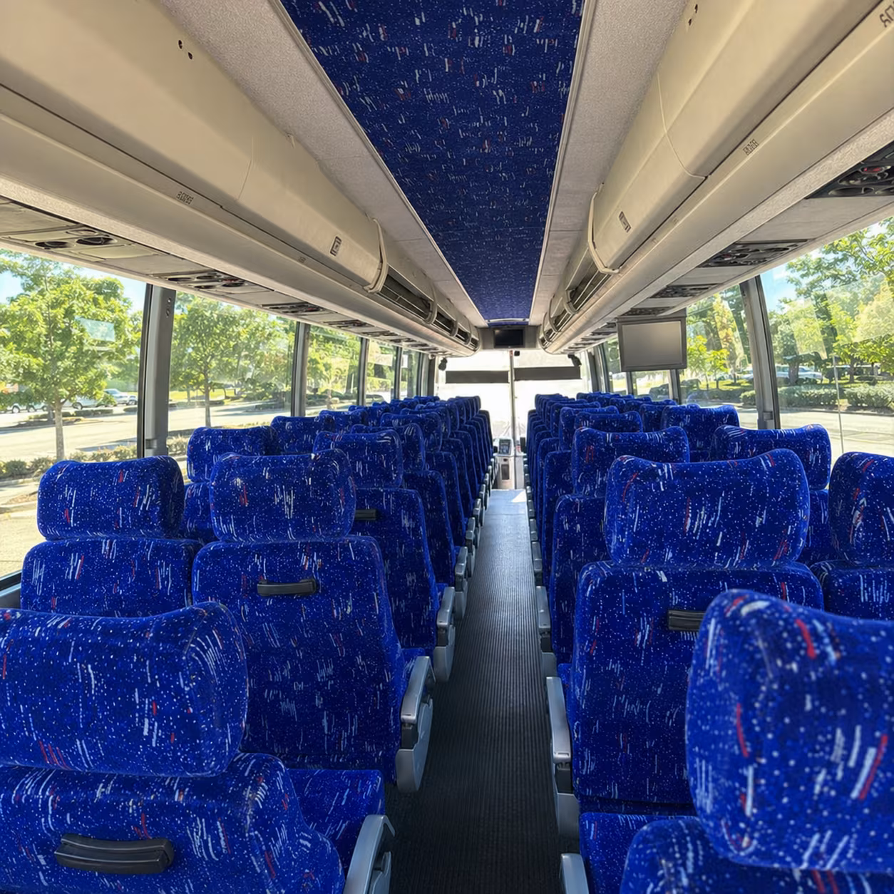 56 passenger charter bus inside
