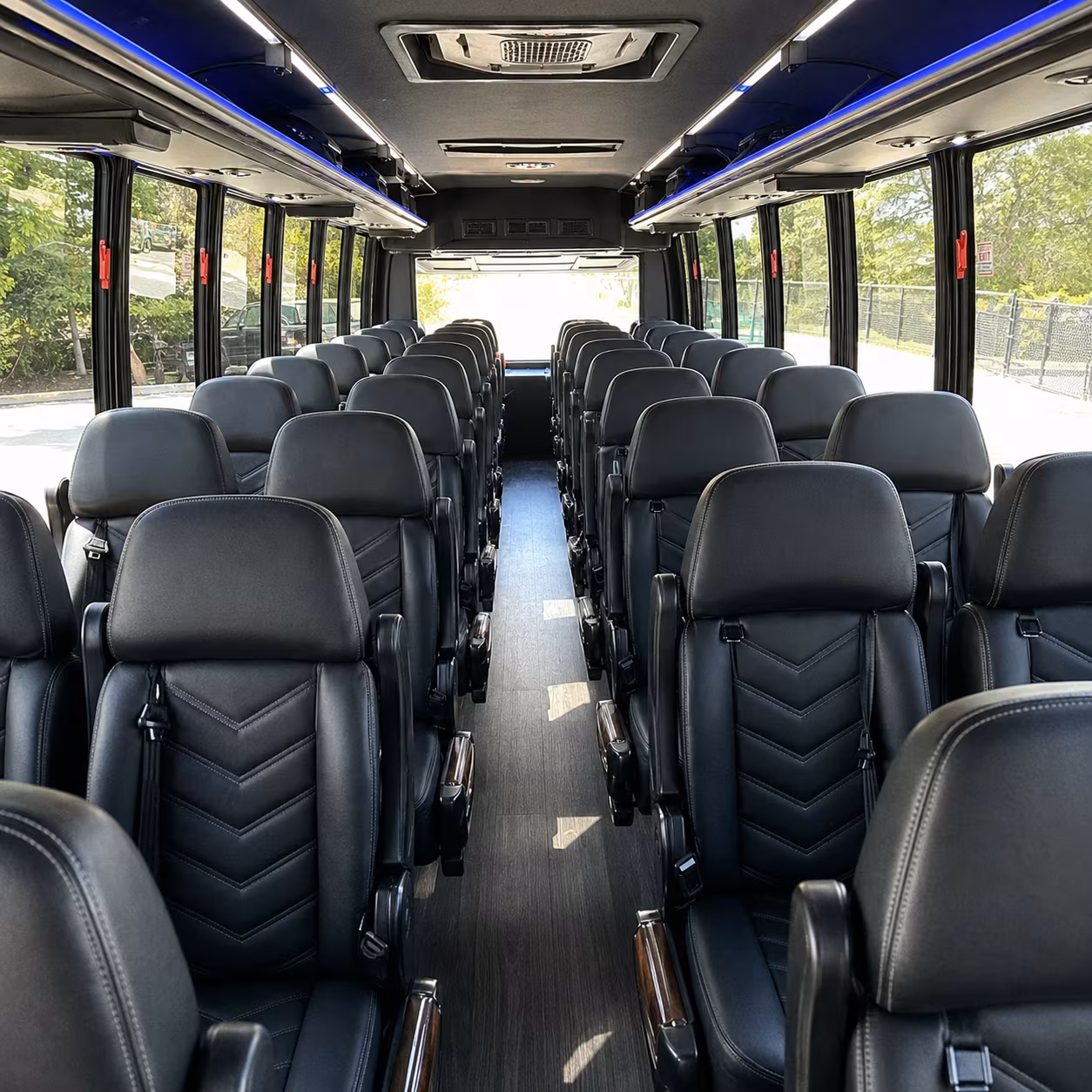 reading 30 passenger minibus inside