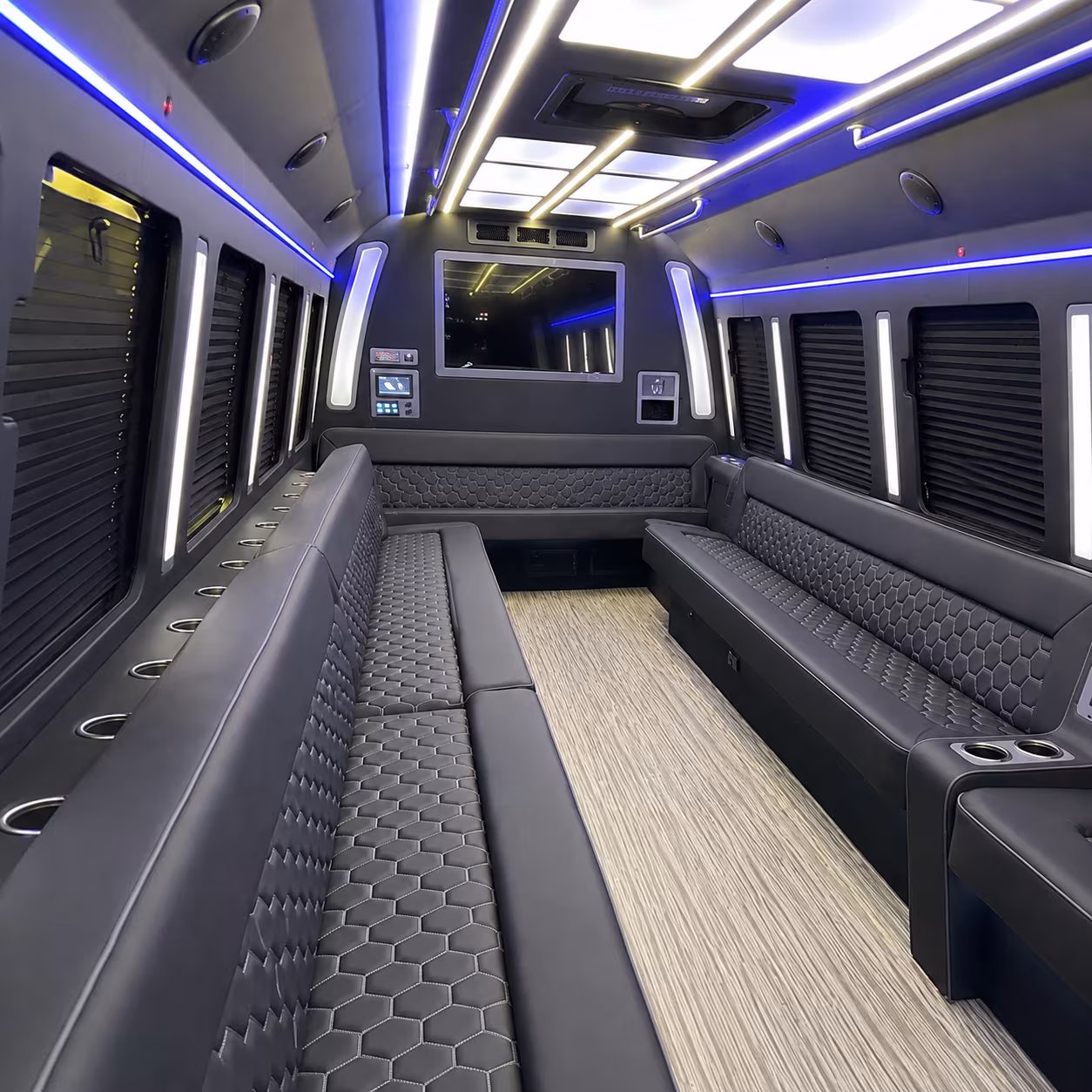 reading party bus inside