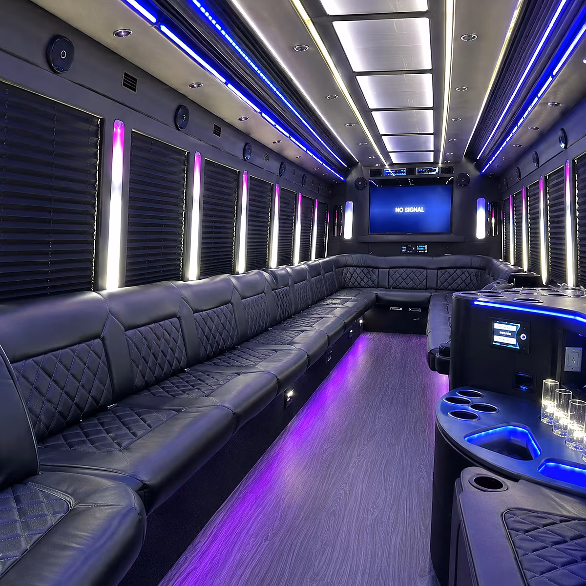reading party bus interior