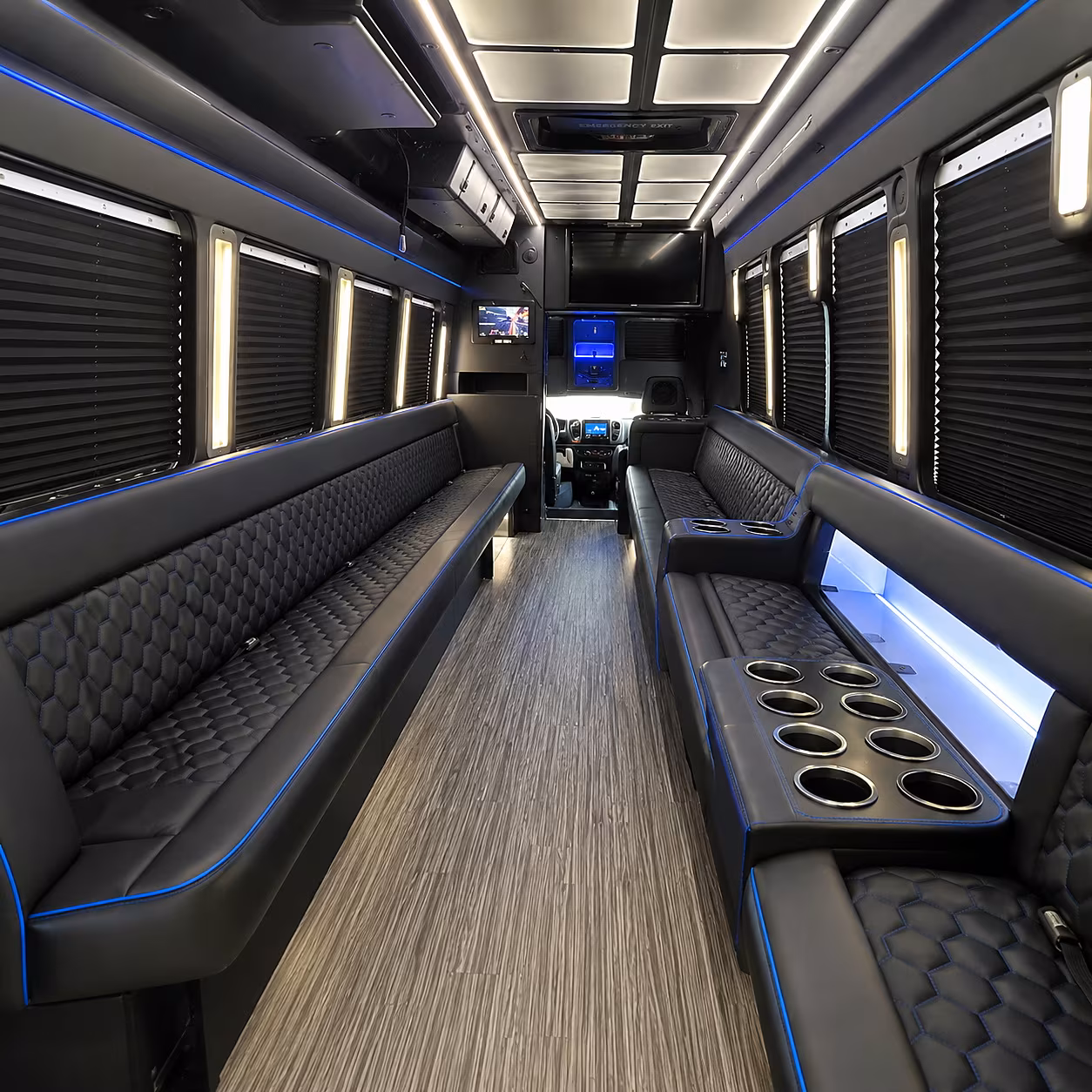 reading party bus rentals inside